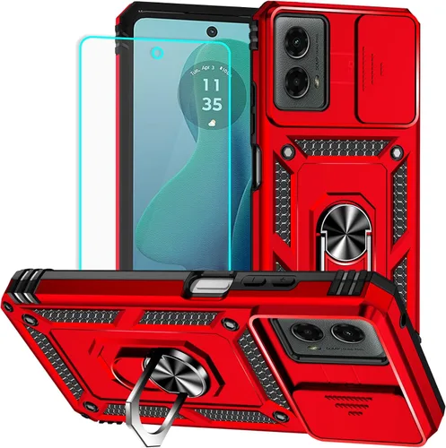 Vista 15 de Funda para Moto G 5G 2022 con protector de pantalla: resistente, soporte giratorio de grado militar 360, funda protectora a prueba de golpes