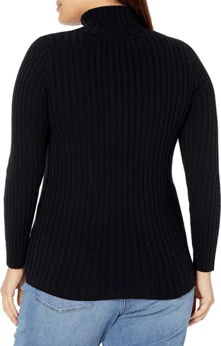 Vista 6 de The Drop Amy - Suéter acanalado de cuello alto ajustado para mujer