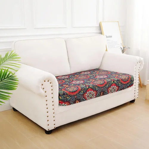 Vista 67 de hyha Fundas de cojín de sofá estampadas, fundas de sofá florales lavables para sofás con 2 cojines, fundas de cojín de patrón elástico para muebles