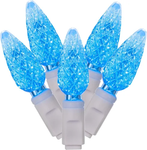 Vista 7 de Vickerman X4W8105PBG - Juego de 100 luces LED C6 EC con cable blanco, 4 pulgadas x 34 pies, color blanco frío