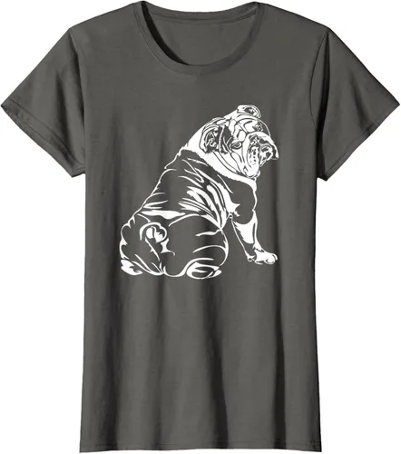 Vista 60 de Gracioso Bulldog Inglés playera perro Hund playera regalo, Azul (Heather blue)
