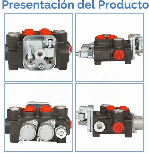 Vista 6 de Válvula hidráulica Válvula de control direccional hidráulica Válvula de doble efecto 2 carrete 11 GPM 3600 PSI Puertos SAE para tractores pequeños