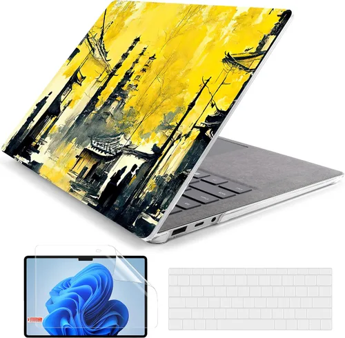 Vista 28 de Batianda Funda personalizable para portátil Microsoft Surface 5 4/3 de 13,5 pulgadas con reposamanos Alcantara modelo 1950/1867, carcasa rígida