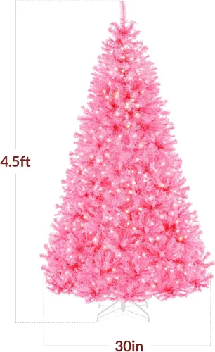 Vista 88 de Best Choice Products Árbol de Navidad azul bebé preiluminado de 6 pies, decoración navideña artificial completa con 947 puntas de rama, 250 luces