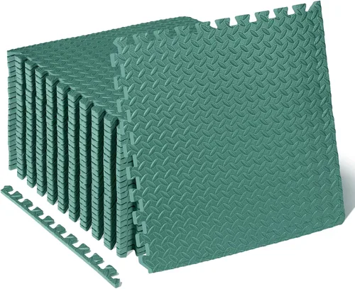 Vista 19 de ProsourceFit Alfombrilla de ejercicio con forma de rompecabezas, baldosas de espuma EVA entrelazadas, suelo protector para equipos de gimnasio