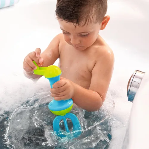 Vista 7 de HABA Juguetes de baño para niños pequeños: batidor de baño de burbujas para niños, para juegos sensoriales, habilidades motoras y diversión