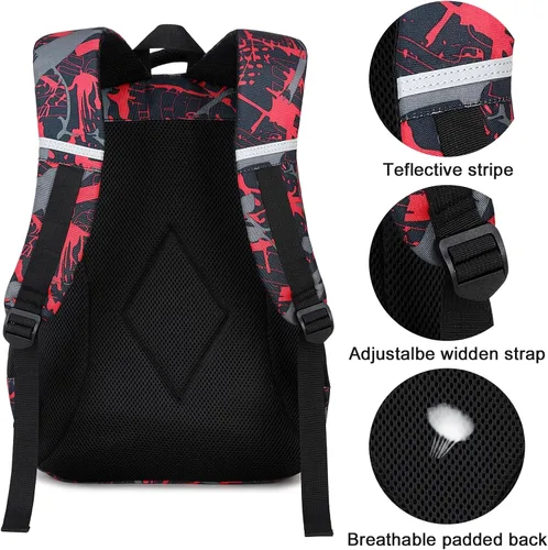 Vista 6 de LEDAOU Mochila escolar para niños y niñas, mochila para libros de primaria, primaria, escuela secundaria, mochila de viaje para edades de 6 a 14 años