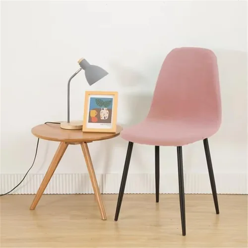 Vista 2 de Paquete de 4 fundas de elastano modernas de mediados de siglo, reutilizables, sin brazos, para sillas de comedor, para cocina, hogar, bar, hotel