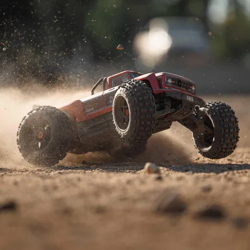 Vista 4 de ARRMA Camión RC Outcast 4X4 4S BLX 1/10 4WD Camión de acrobacias RTR (batería y cargador no incluidos), rojo, ARA4410V2T4