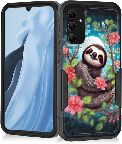 Vista 17 de Funda para Galaxy A14 5G, resistente de doble capa híbrida de policarbonato duro, goma suave, a prueba de golpes, funda protectora resistente