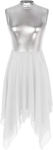Vista 3 de iiniim Vestido de baile litúrgico de alabanza litúrgica sin mangas con dobladillo asimétrico para mujer