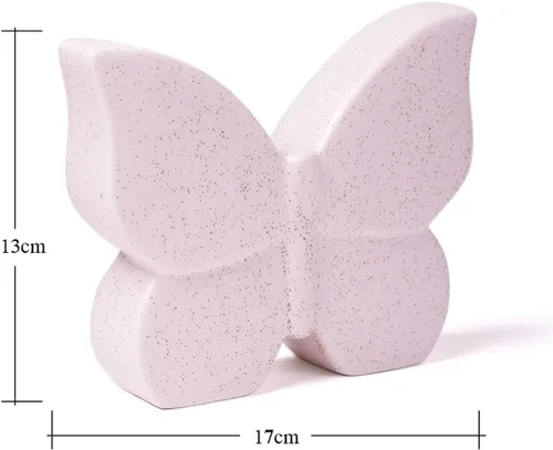 Vista 6 de Estatua de decoración de mariposa, estatua de animal, regalo, escultura de arte moderno para sala de estar, dormitorio, hogar, crema de cerámica