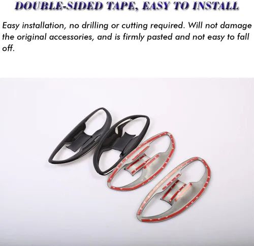 Vista 6 de 8 piezas de plástico ABS para exterior de la manija de la puerta, marco de la puerta, accesorios de decoración para Toyota Corolla 2014-2019,