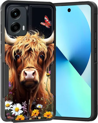 Vista 132 de para Moto G Play 4G 2024, funda de dos capas híbrida resistente y a prueba de golpes, PC duro + silicona suave protectora para Motorola Moto G Play
