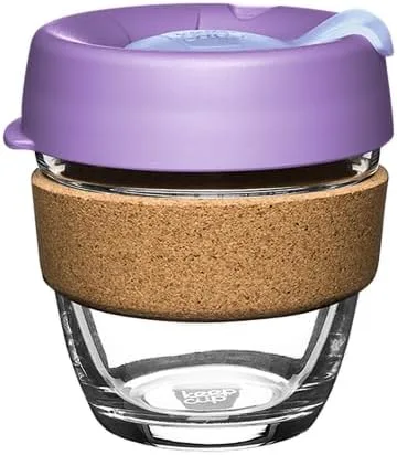 Vista 15 de KeepCup Brew Cork - Taza de café reutilizable de vidrio templado y corcho natural, M 12 oz/340 ml - Negro