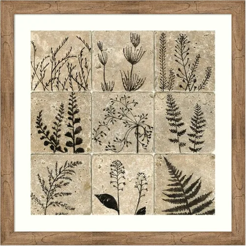 Vista 9 de Amanti Art Lienzo decorativo para pared, diseño de silueta I de azulejos de piedra de 24 x 24 pulgadas, por Megan Meagher, arte de pared de flores