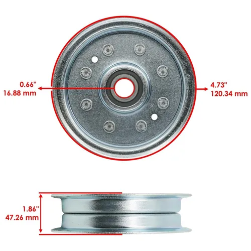 Vista 3 de Caltric Polea de cubierta tensora compatible con John Deere Z425 Z435 Z445 54" 48" AM135526