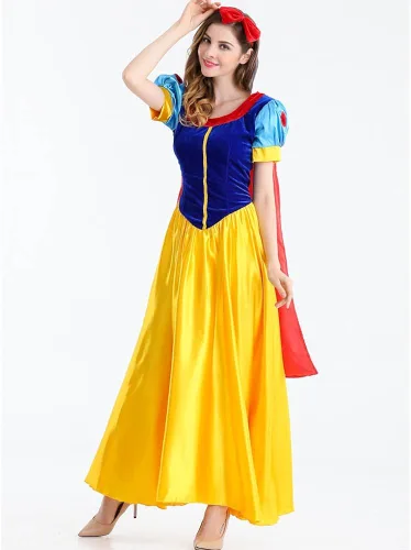Vista 3 de KUFV Disfraz de princesa de Halloween para mujer color blanco nieve