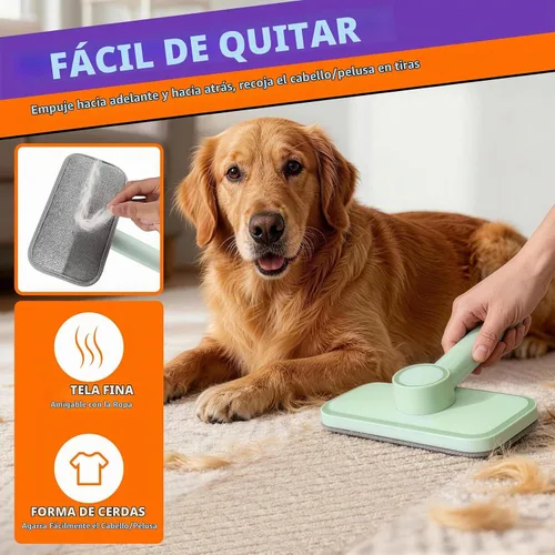 Vista 2 de Removedor de pelusas para mascotas – Removedor de pelusa reutilizable para perros y gatos, cepillo electrostático de pelusas, herramienta mágica