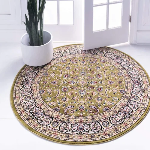 Vista 7 de Unique Loom Narenj Collection - Alfombra de área con diseño de Leeds (5 pies 1 pulgada x 8 pies, rectangular, verde/beige)