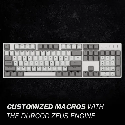 Vista 6 de DURGOD Teclado mecánico para juegos con interruptor Cherry MX Speed Silver Switch USB C Interface Tenkeyless 104 teclas PBT Teclas antifantasma