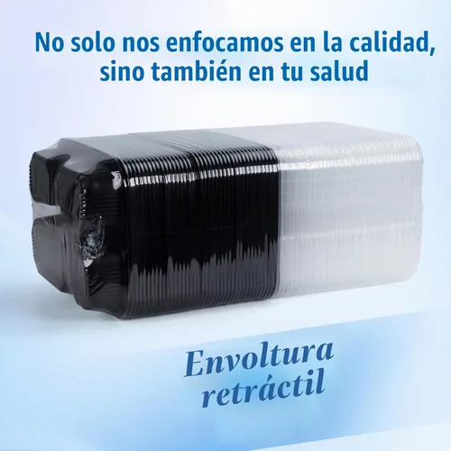 Vista 2 de YANGRUI Juego de 40 contenedores para preparar comida con tapa - 34 oz 4 compartimentos con sello cuádruple a prueba de fugas Contenedores