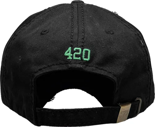 Vista 3 de Marijuana Leaf MJ Mary Jane Smoking Happy Collection - Gorra de béisbol para papá, estilo polo, ajustable, unisex