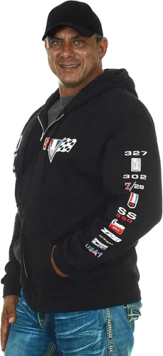 Vista 5 de JH DESIGN GROUP Sudaderas con capucha Chevy Camaro para hombre con cremallera y sin botones 4 estilos