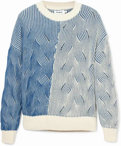 Vista 5 de Desigual Suéter de punto bicolor para mujer