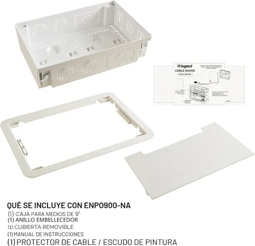 Vista 8 de Legrand - Gestión de cables OnQ, caja multimedia en pared, carcasa de cableado estructurado de doble propósito, caja de almacenamiento empotrada