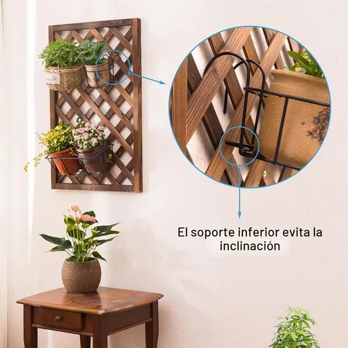 Vista 3 de Leoenir Paquete de 4 macetas redondas para colgar – soporte de metal para balcón y valla (negro)