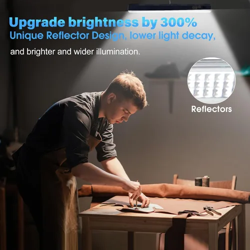 Vista 3 de LETOUR Barra de Luz Magnética, 11.81 pulgadas, 5000mAh 6000 Lúmenes Lámpara Portátil Recargable con 165 Bombillas LED Incorporadas, con Gancho