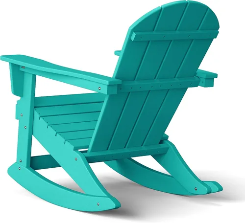 Vista 121 de WestinTrends Silla mecedora Malibu de poliéster para exterior/patio Adirondack, Negra
