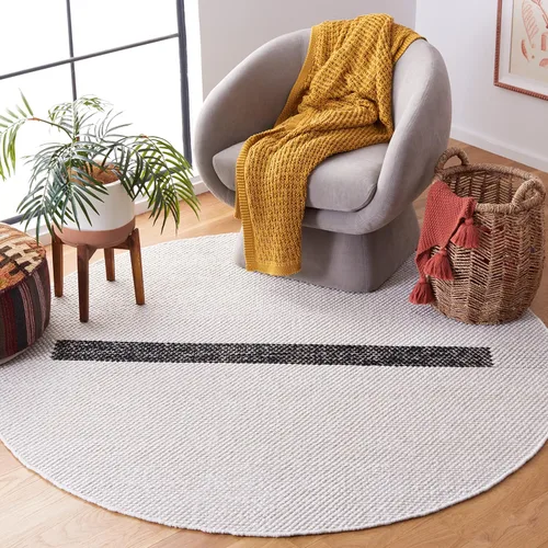 Vista 48 de SAFAVIEH Natura Collection - Alfombra de pasillo, 2 pies 3 pulgadas x 8 pies, negro y marfil, tejido plano hecho a mano de lana moderna a rayas