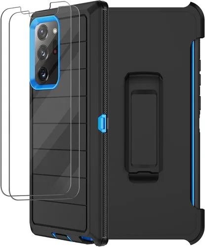 Vista 14 de Funda para Galaxy Note 20 Ultra con clip para cinturón, 2 protectores de pantalla, grado militar, cuerpo completo, resistente, a prueba de golpes