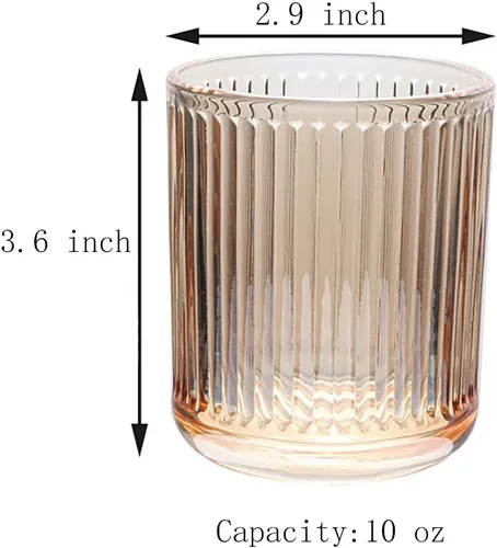 Vista 2 de Gaolinci 2 Piezas Vaso de Vidrio Tumbler, Portacepillos de Dientes, Tazas de Baño, 10 onzas