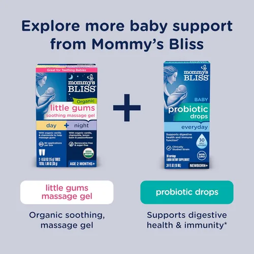 Vista 8 de Mommy's Bliss Gel Orgánico para Chupete de Bebé para la Hora de Dormir, Promueve el Sueño Reparador*, Sin Melatonina, Edad 2 Meses+, 0.53 Fl Oz
