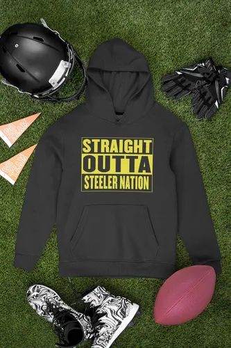 Vista 2 de Expression Tees Straight Outta Steeler Nation - Body de una pieza y camiseta para niños pequeños