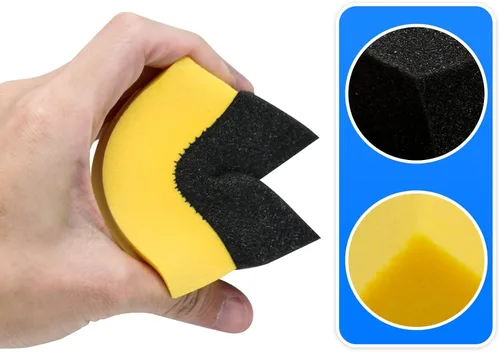Vista 3 de 6 piezas de esponja aplicadora de brillo para neumáticos, almohadillas aplicadoras de apósito para neumáticos, esponja de pulido