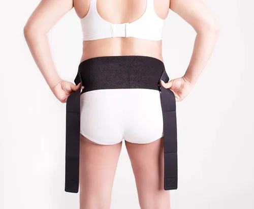 Vista 6 de Faja abdominal con compresión de ingle, faja para varices vulvares, hernia y dolor en el piso pélvico., S Ab talla 0-6 + S banda para ingle, Negro