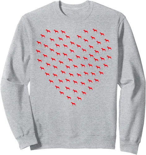 Vista 3 de Red Dogo Argentino Día de San Valentín Perro Corazón Sudadera, Negro
