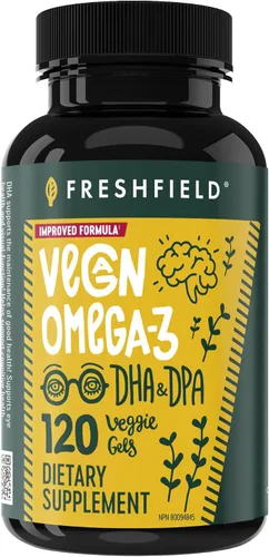 Vista 10 de Freshfield Suplemento vegano Omega 3, aceite de algas a base de plantas DHA