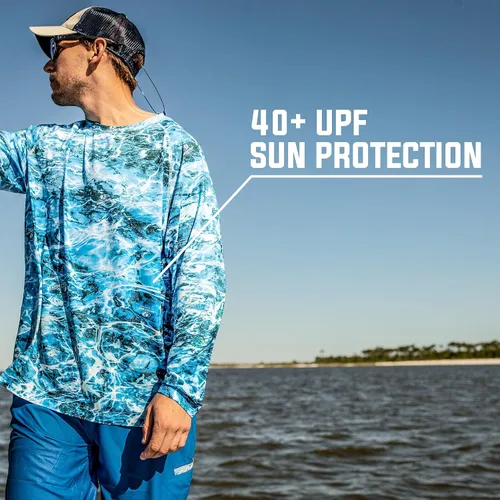 Vista 5 de Mossy Oak Camisas de sol de manga larga con protección UV para hombre