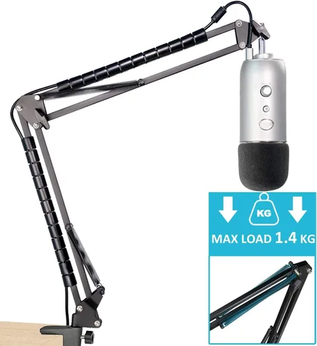 Vista 2 de SUNMON Blue Yeti Soporte de Brazo para Micrófono con Filtro Pop, Compatible con Micrófono Blue Yeti