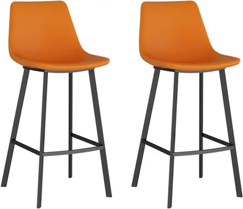Vista 9 de Juego de 2 taburetes de bar de piel sintética para desayuno, sillas de cocina, taburetes de mostrador, sillas de isla de cocina, taburetes de bar