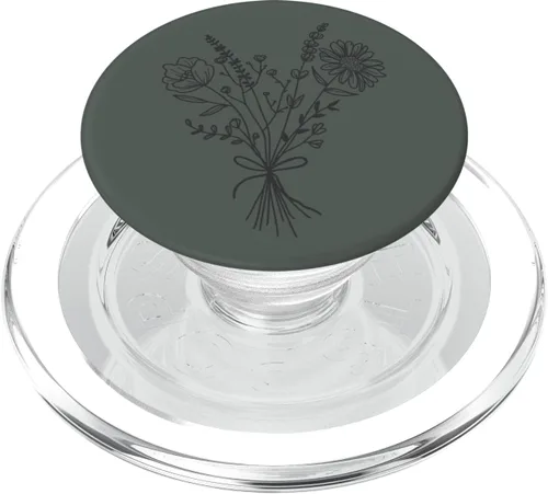 Vista 8 de PopSockets PopSockets intercambiables con diseño de flores silvestres color verde medianoche