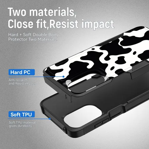Vista 2 de Funda para Moto G 5G 2022, resistente de doble capa híbrida de policarbonato duro, goma suave, a prueba de golpes, funda protectora resistente