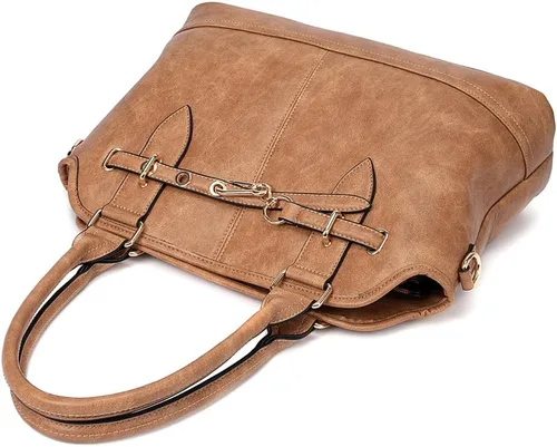 Vista 7 de Bolso tote para mujer, carteras de cuero PU, bolsos de hombro hobo de moda con correa de hombro ajustable