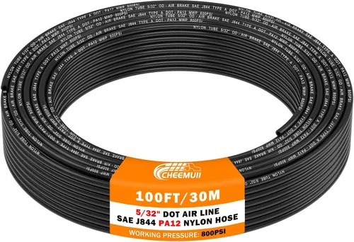Vista 26 de CheeMuii 30 pies 1/4 línea de aire DOT 1/4" PA12 tubo neumático de nylon 9.1 metros 1/4 pulgada OD tubo de aire neumático tubo de línea de aire