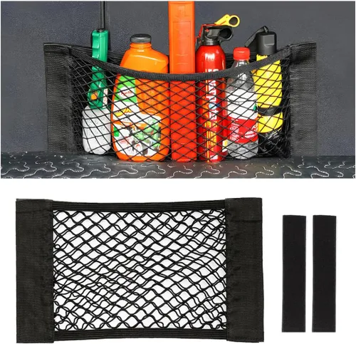 Vista 10 de Red de carga de malla para automóvil, red de almacenamiento universal elástica para maletero, organizador de calcomanías de pared, bolsa elástica